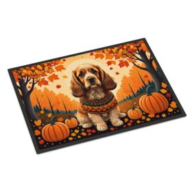 Cocker Spaniel Fall Doormat Front Door Mat Indoor Outdoor Rugs for Entryway, Non Slip Washable Low Pile, 24H X 36W (Option: Default)