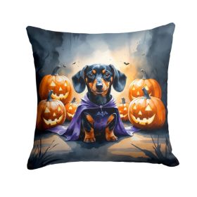 Dachshund Puppy Halloween Throw Pillow Machine Washable, Indoor Outdoor Decorative Pillow for Couch, Bed or Patio, 14Hx14W (Option: Default)