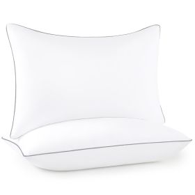 Pillows Standard And Full Size, Hotel Collection Bed Pillows For Side, Back, And Stomach Sleepers, Fluffy And Supportive, Down Alternative Microf (Option: 2pc Gray King 19x 34in)
